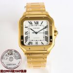 Cartier Santos 41.9*35.1mm 316L Steel 9015 Movement Gold/Rose Gold Bracelet Watch